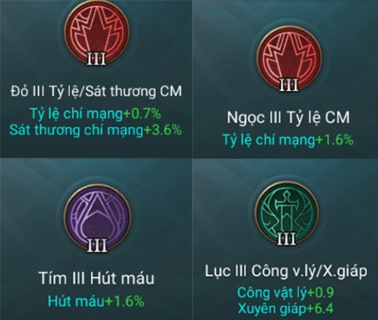 bảng ngọc cho top mùa 6-9