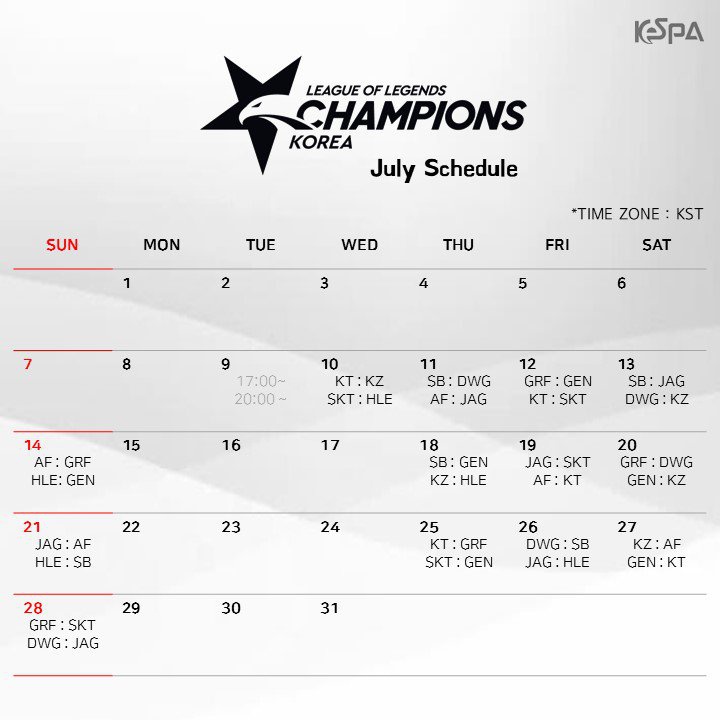 lịch lck 2019-0