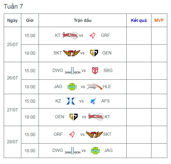 lịch lck 2019-3