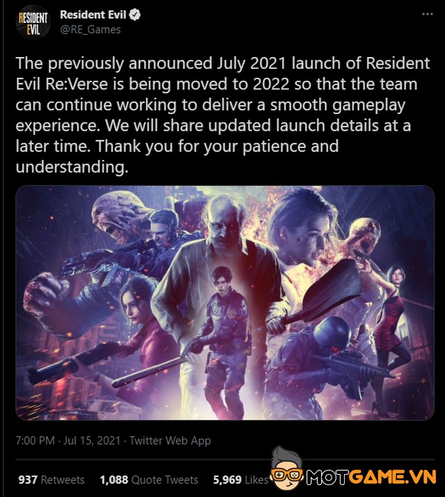 Resident Evil RE:Verse dời lịch phát hành sang năm 2022 - Mọt Game